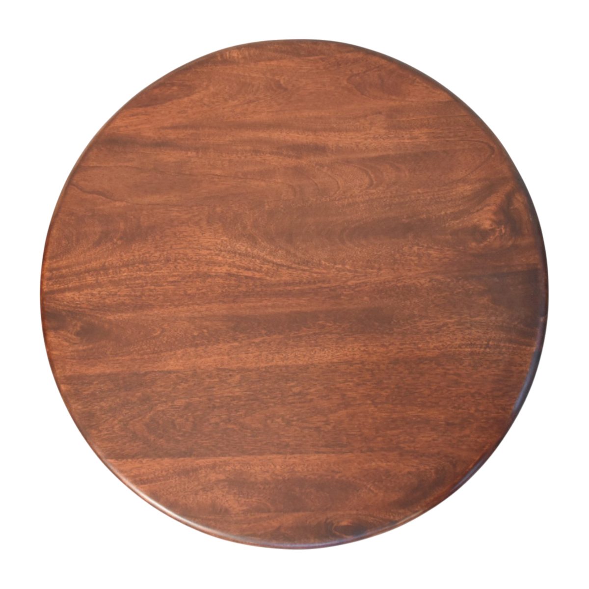 Ardennes Pillar Coffee Table in Claret, viewed from above.