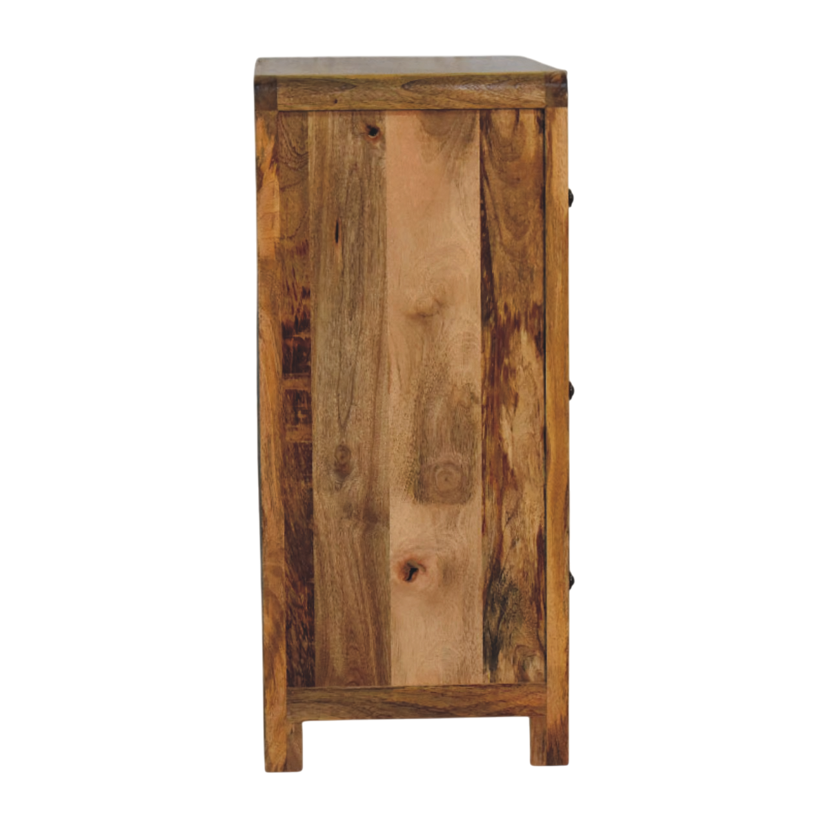 Ashcombe 3-Drawer Chest in Amber, side view showing the depth.