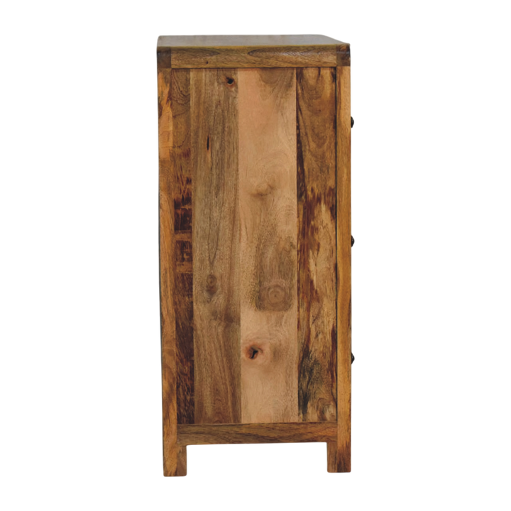 Ashcombe 3-Drawer Chest in Amber, side view showing the depth.