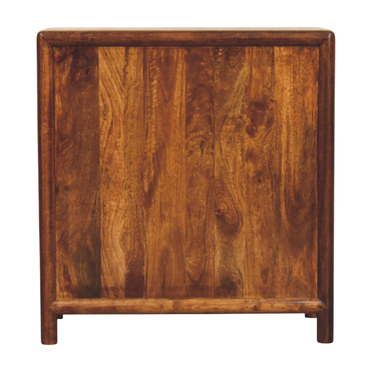 Ashcombe 3-Drawer Chest in Russet, viewed from the back.
