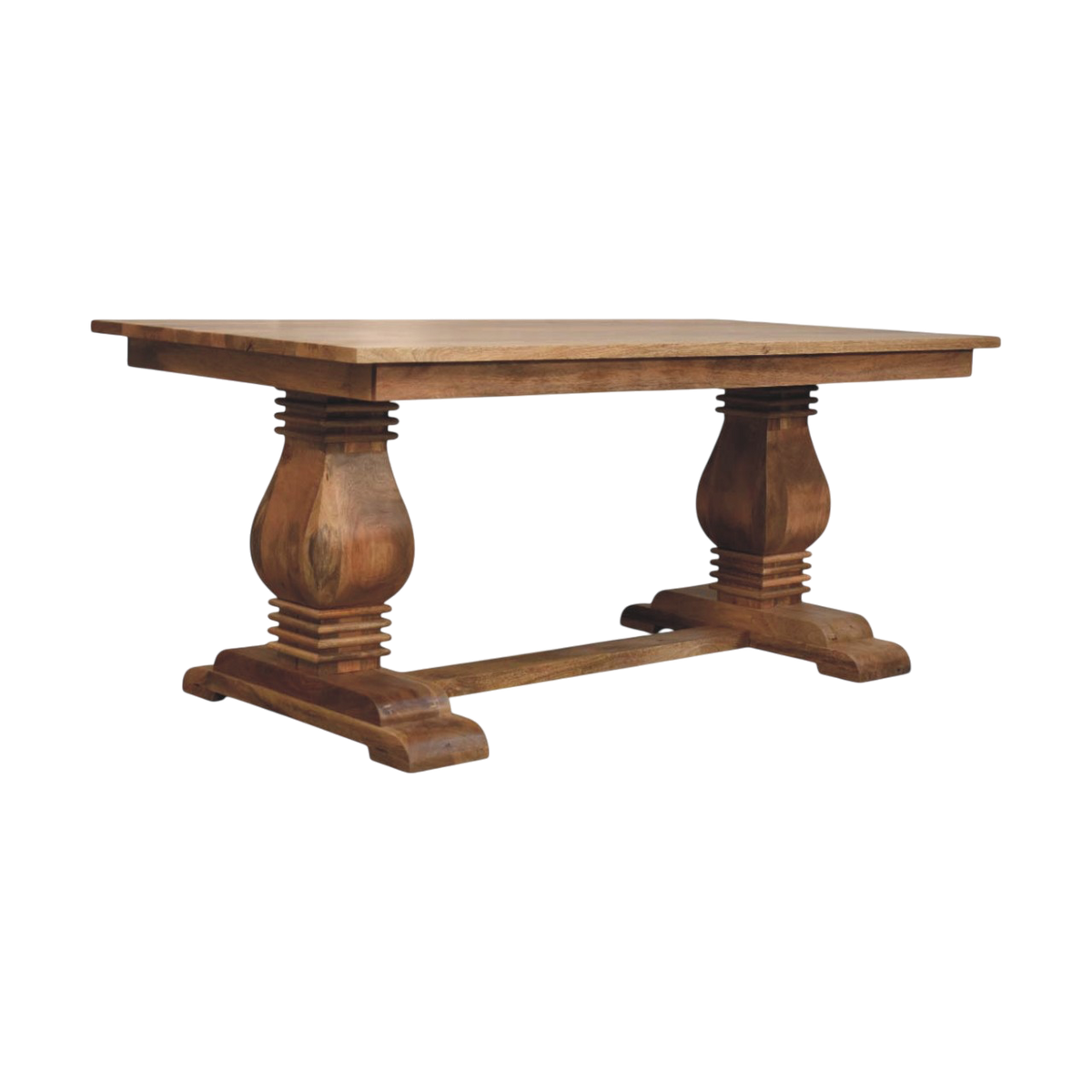 Belvedere Dining Table in Amber, three-quarter view showing the full profile.