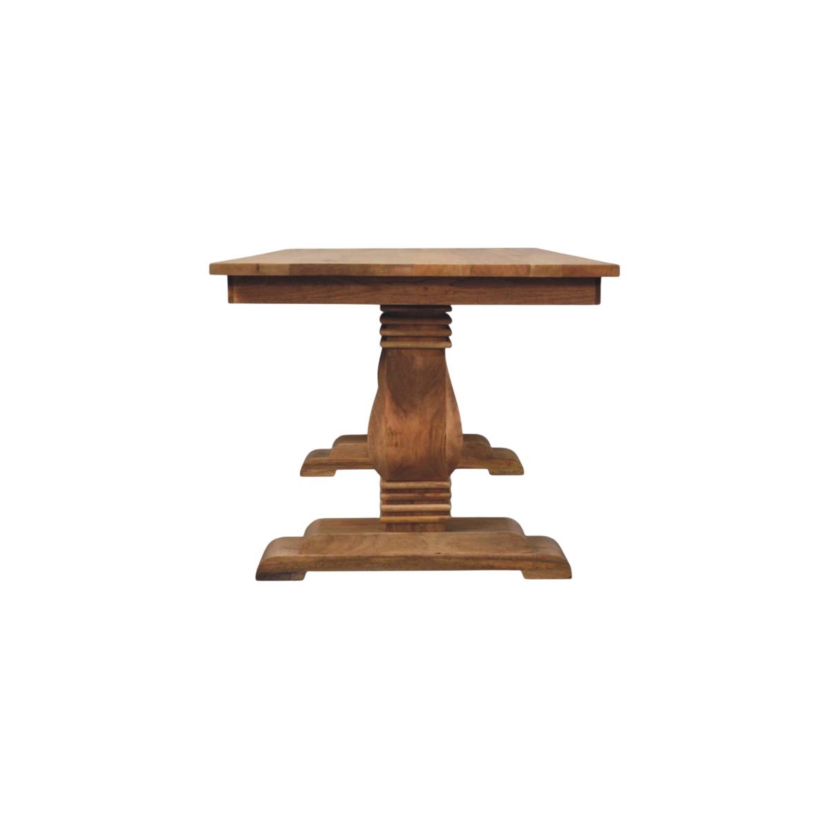Belvedere Dining Table in Amber, viewed from the end.