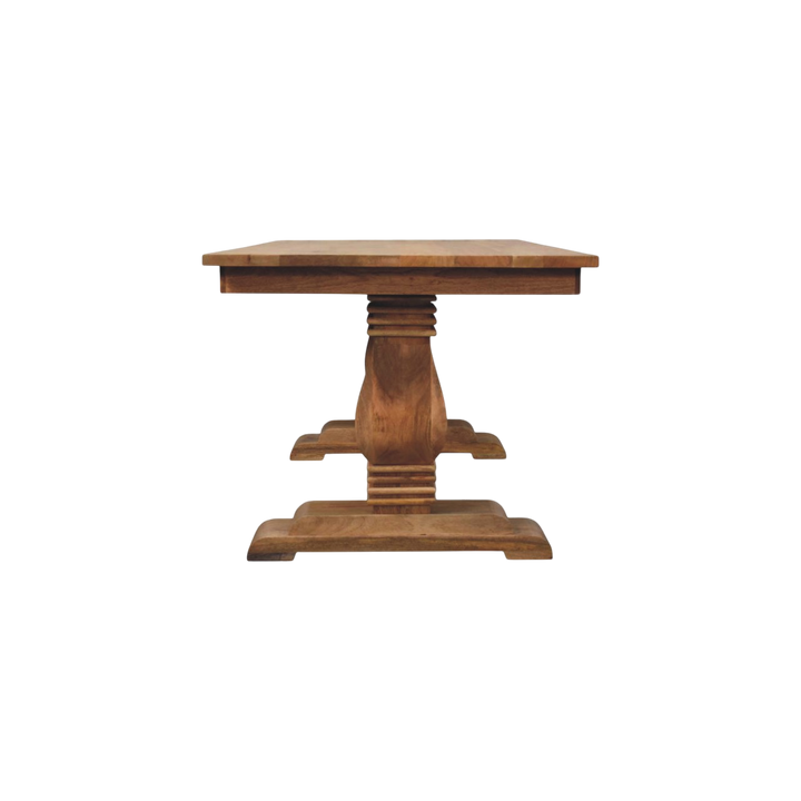 Belvedere Dining Table in Amber, viewed from the end.