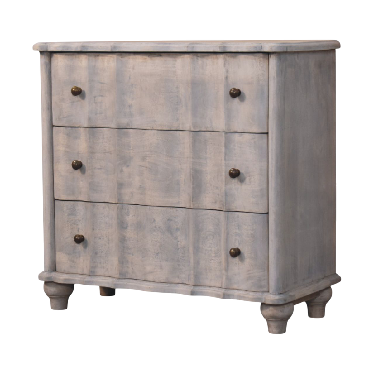 Bibury Chest-of-Drawers in Stone, three-quarter view showing the full profile.