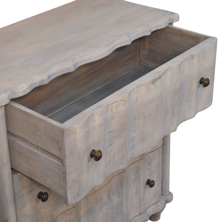 Bibury Chest-of-Drawers in Stone, shown with a drawer open.