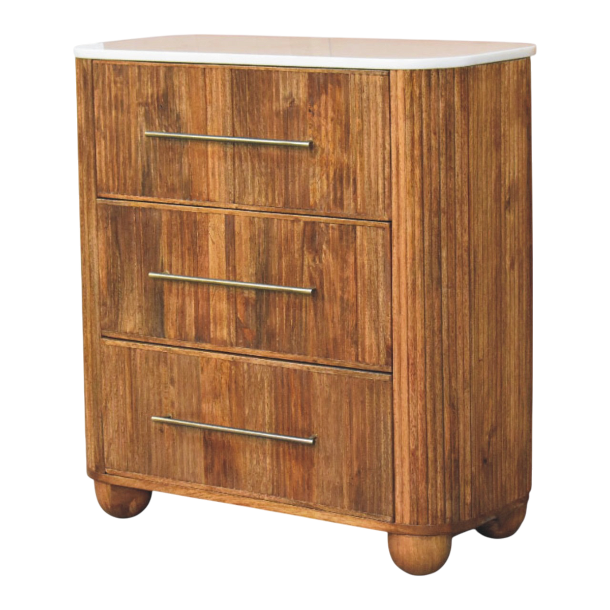 Bramante Marble Chest in Russet, three-quarter view showing the full profile.