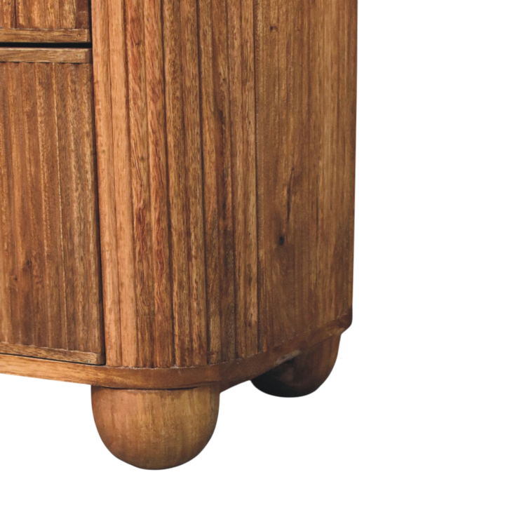 Close view of the feet on the Bramante Marble Chest in Russet.