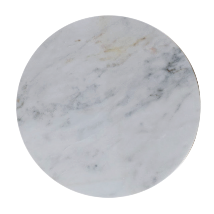 Bramante Marble Side Table in Russet, shown from above.