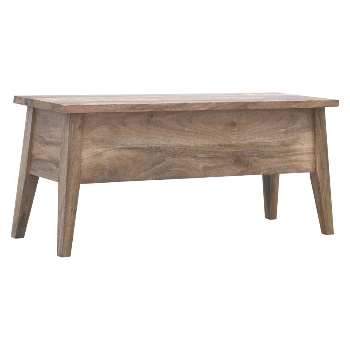 Brighton Lid-Up Storage Bench in Amber, three-quarter view showing the full profile.