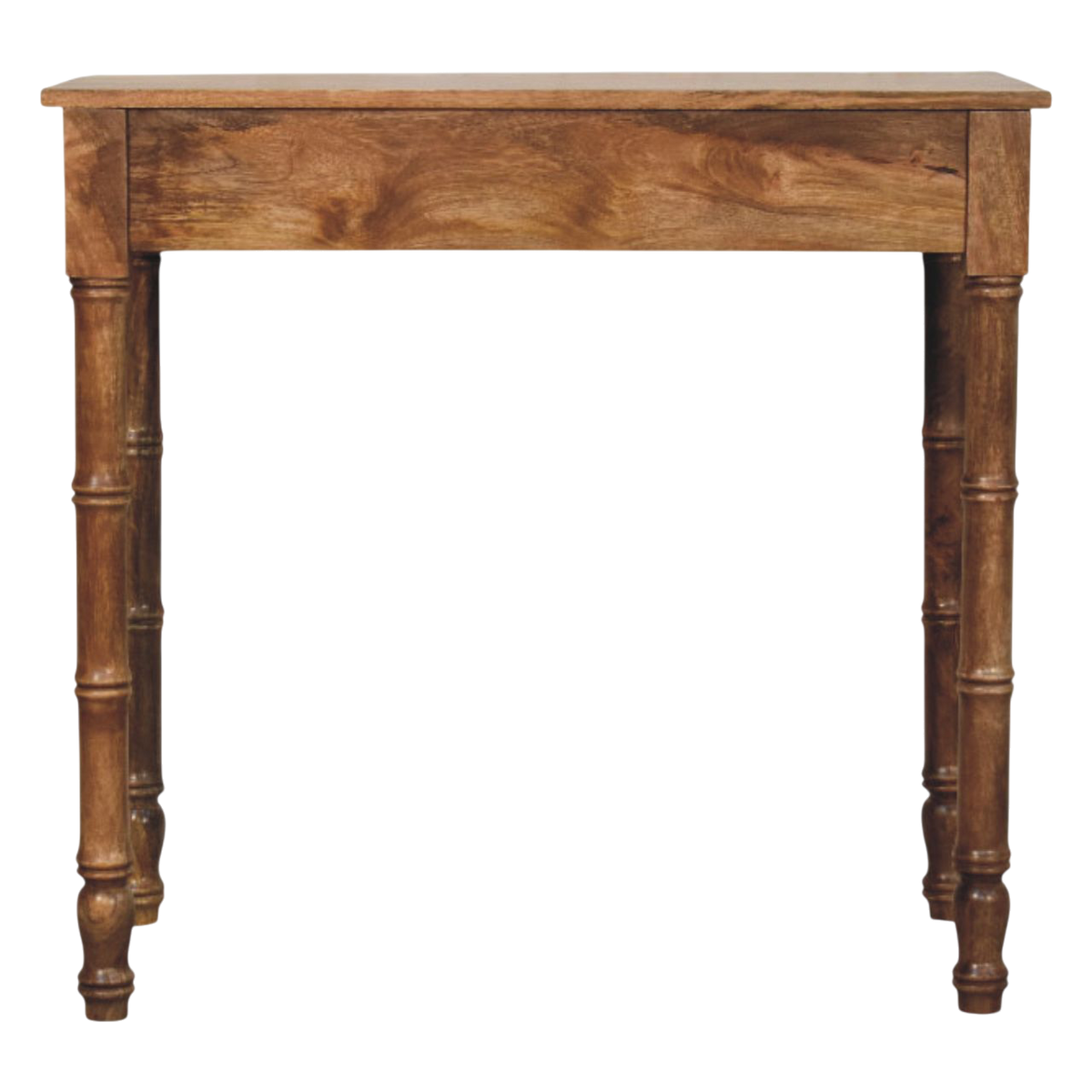 Brighton Writing Desk in Amber, viewed from the back.