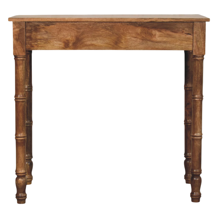 Brighton Writing Desk in Amber, viewed from the back.