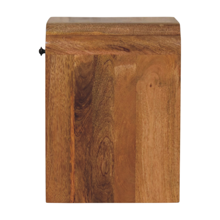 Hadley Mini Bedside Table in Amber, rear view.