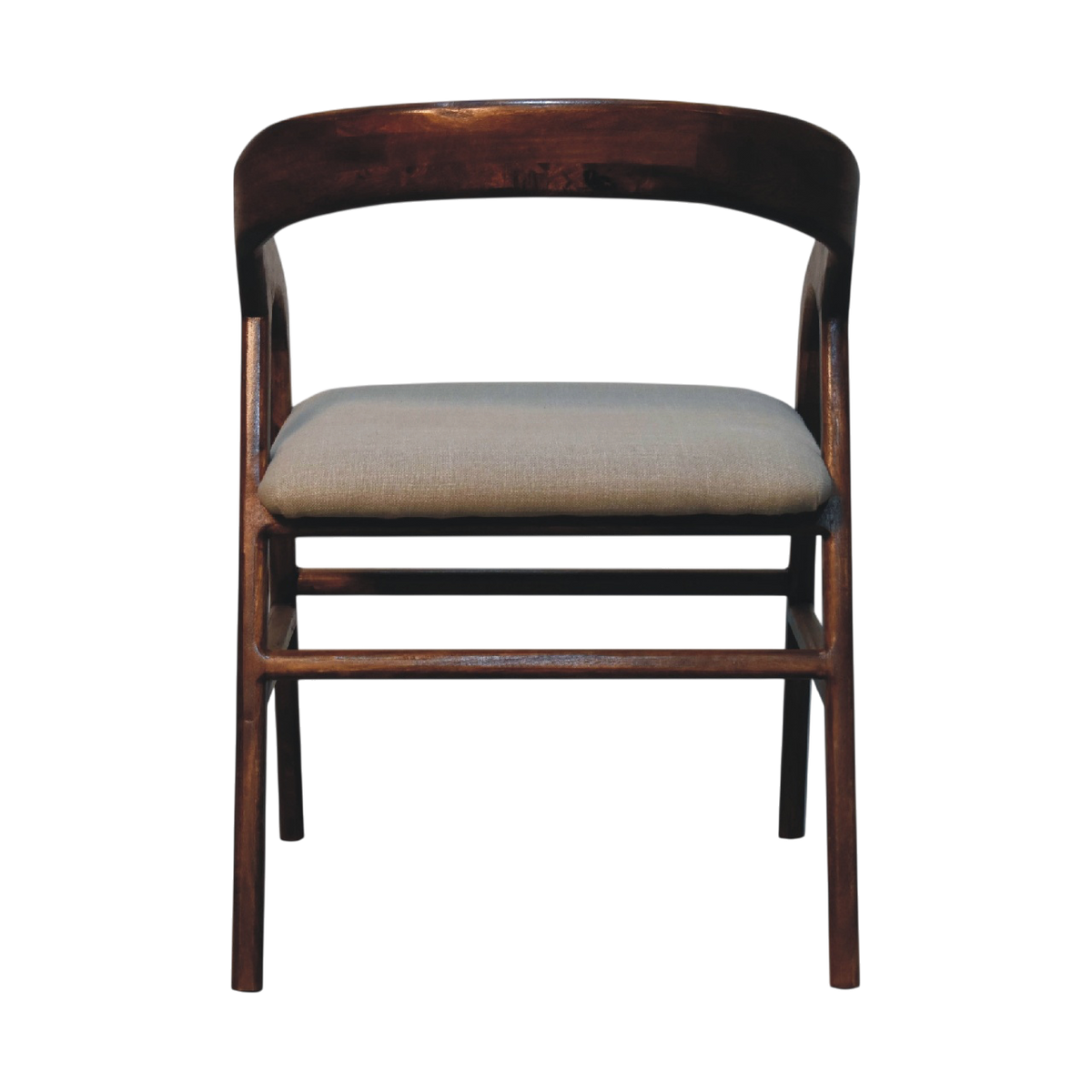 Hampstead Deco Chair in Clay Linen, rear view.