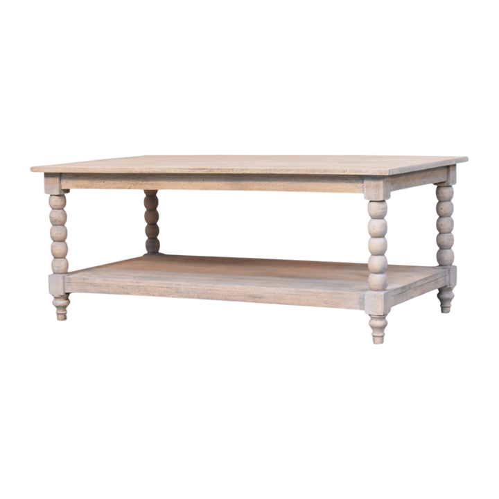 Langham Coffee Table in Salt, three-quarter view showing the full profile.