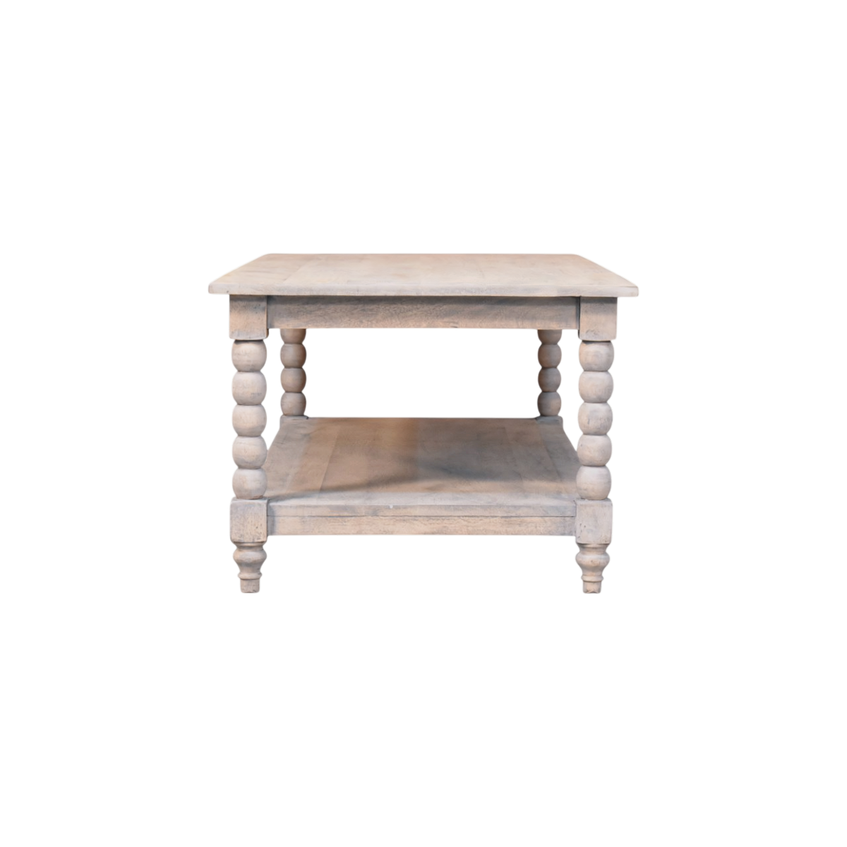 Langham Coffee Table in Salt, side view showing the depth.