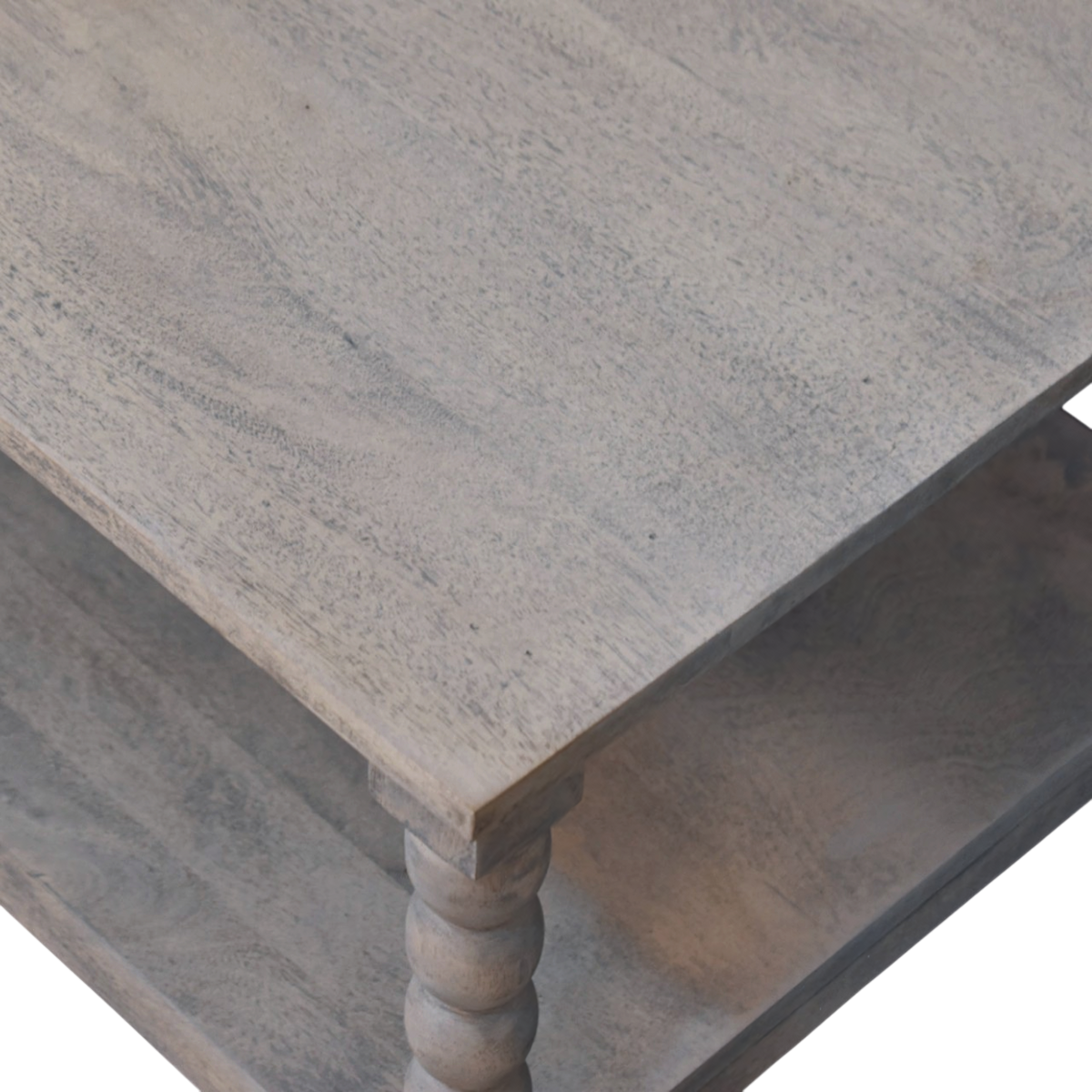 Close view of the top on the Langham Coffee Table in Salt.