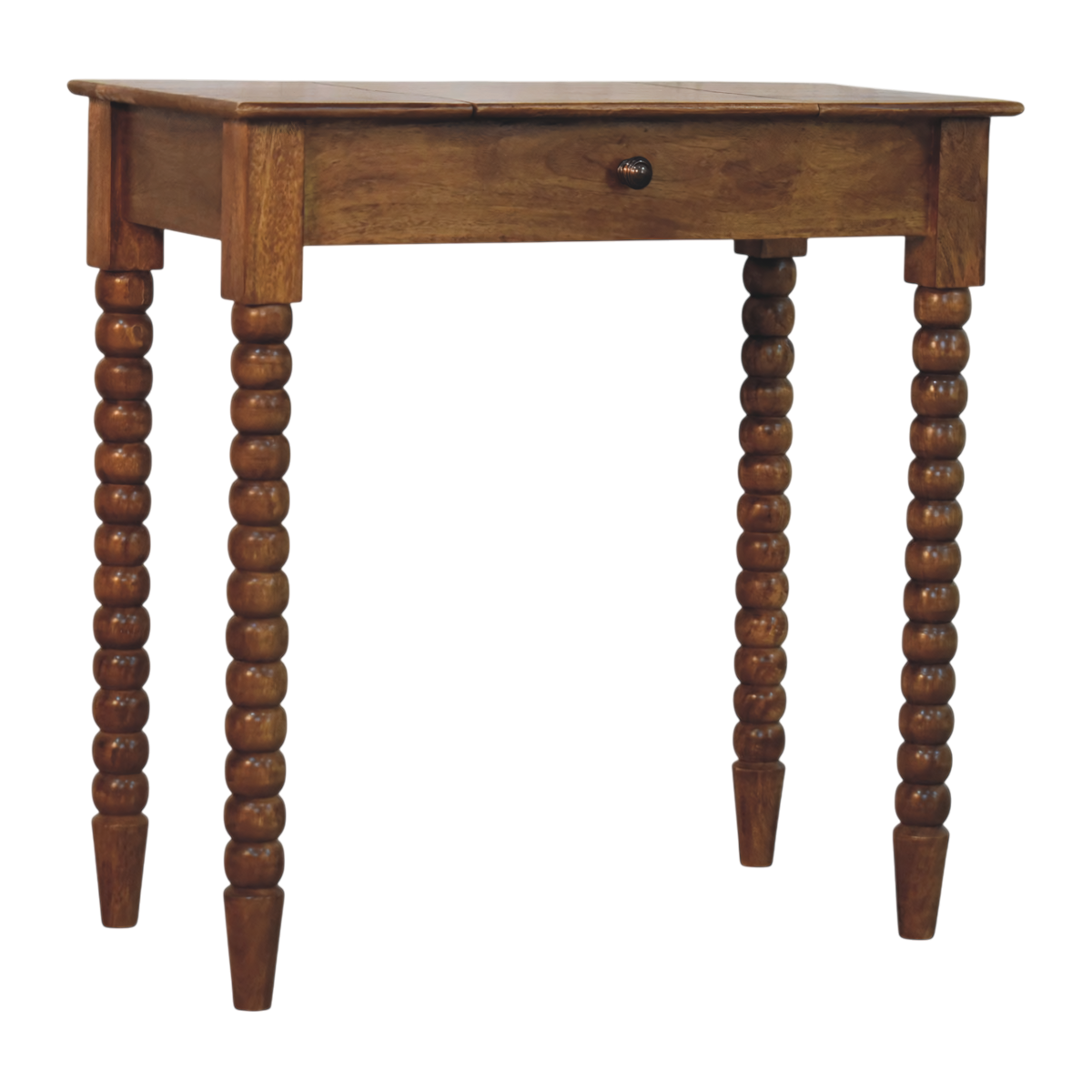 Langham Dressing Table in Amber, three-quarter view showing the full profile.