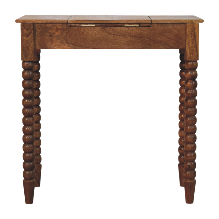 Langham Dressing Table in Amber, rear view.
