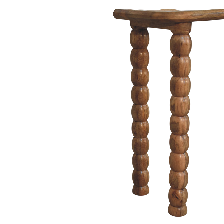 Langham Rattan-Top Console Table in Amber with Natural Rattan, three-quarter view from the opposite side.
