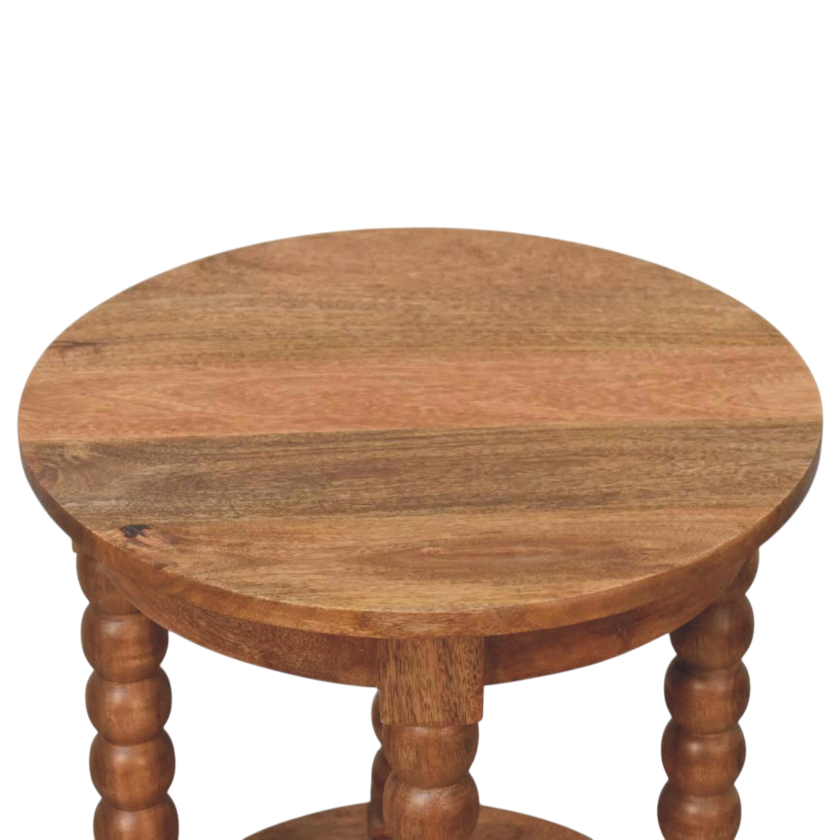 Langham Round Side Table in Amber, shown from above.