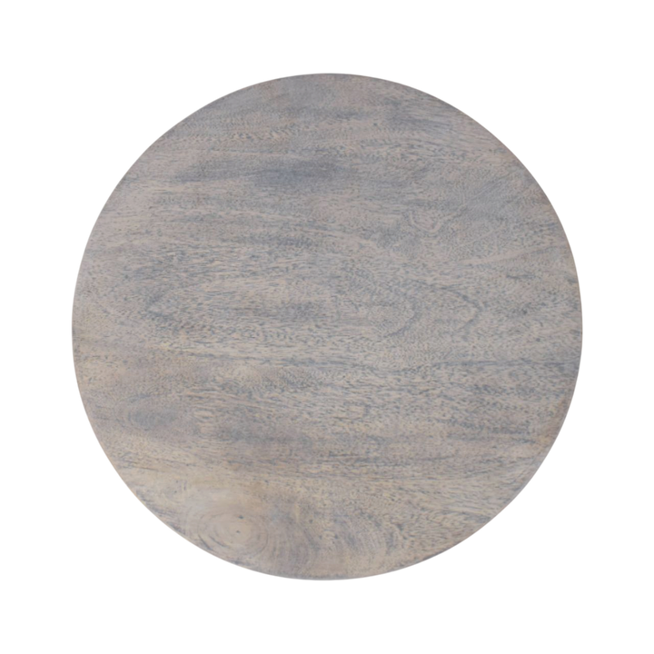 Langham Round Side Table in Salt, shown from above.
