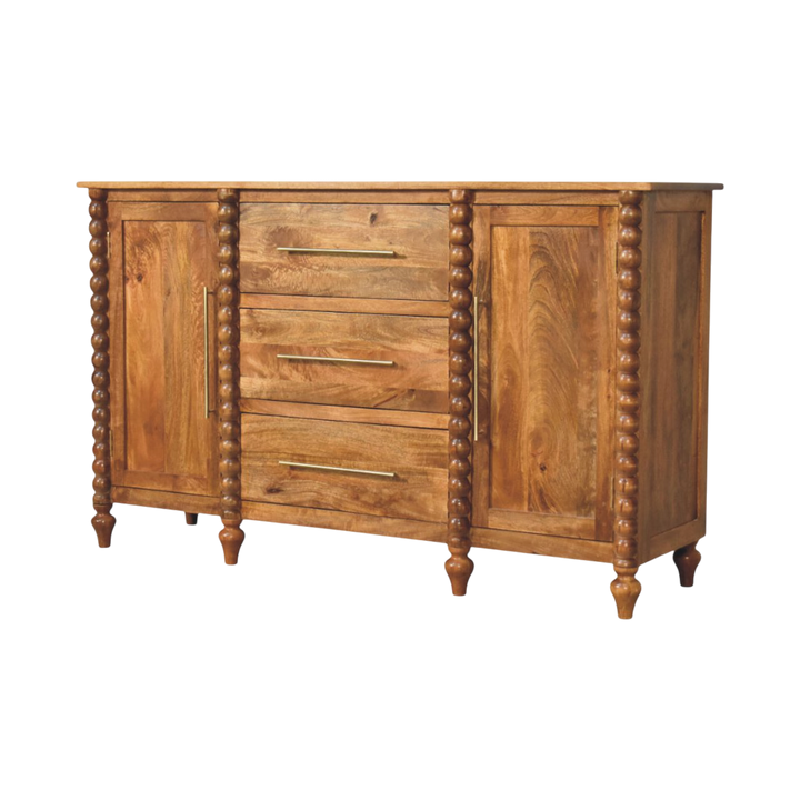 Langham Sideboard in Amber, three-quarter view showing the full profile.