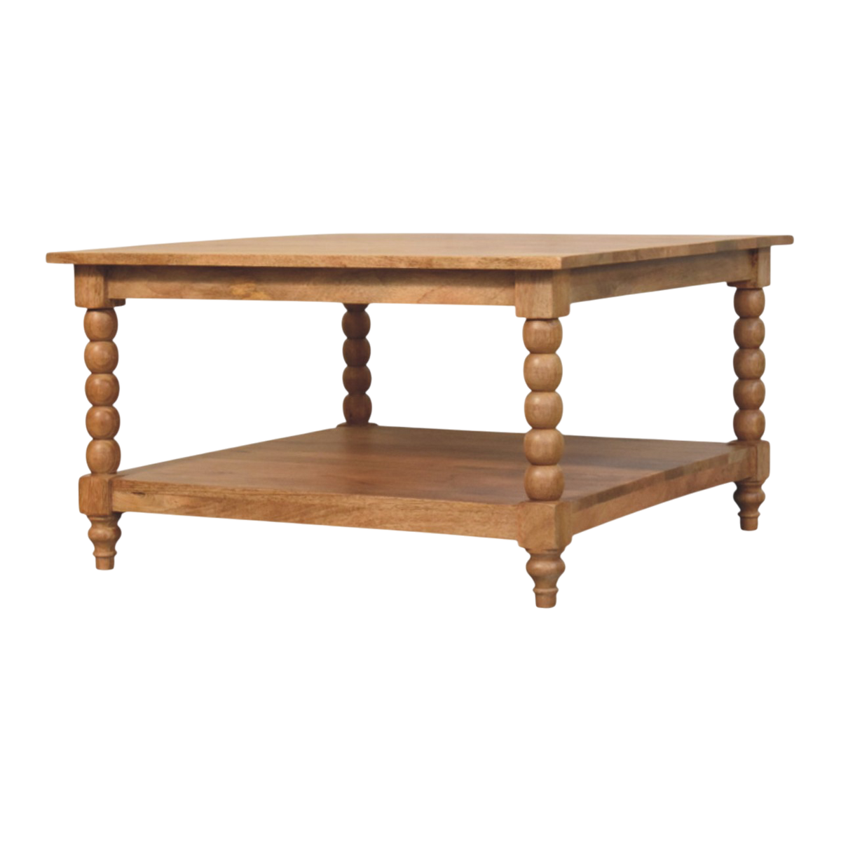Langham Square Coffee Table in Almond, three-quarter view showing the full profile.
