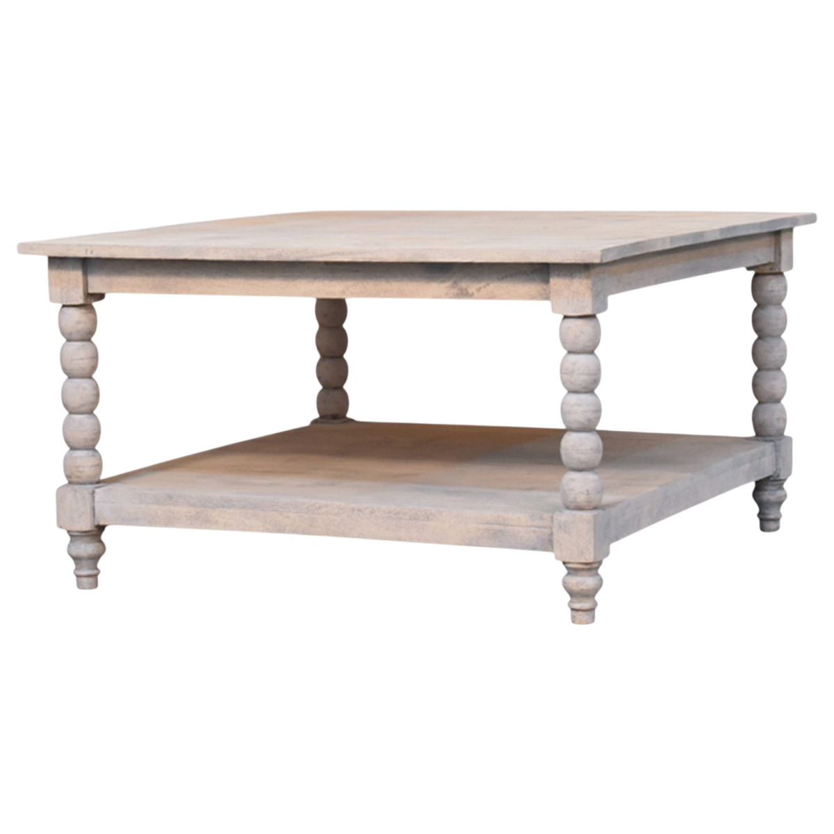 Langham Square Coffee Table in Salt, three-quarter view showing the full profile.