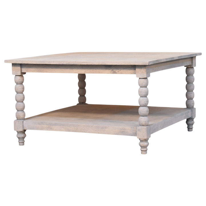 Langham Square Coffee Table in Salt, three-quarter view showing the full profile.