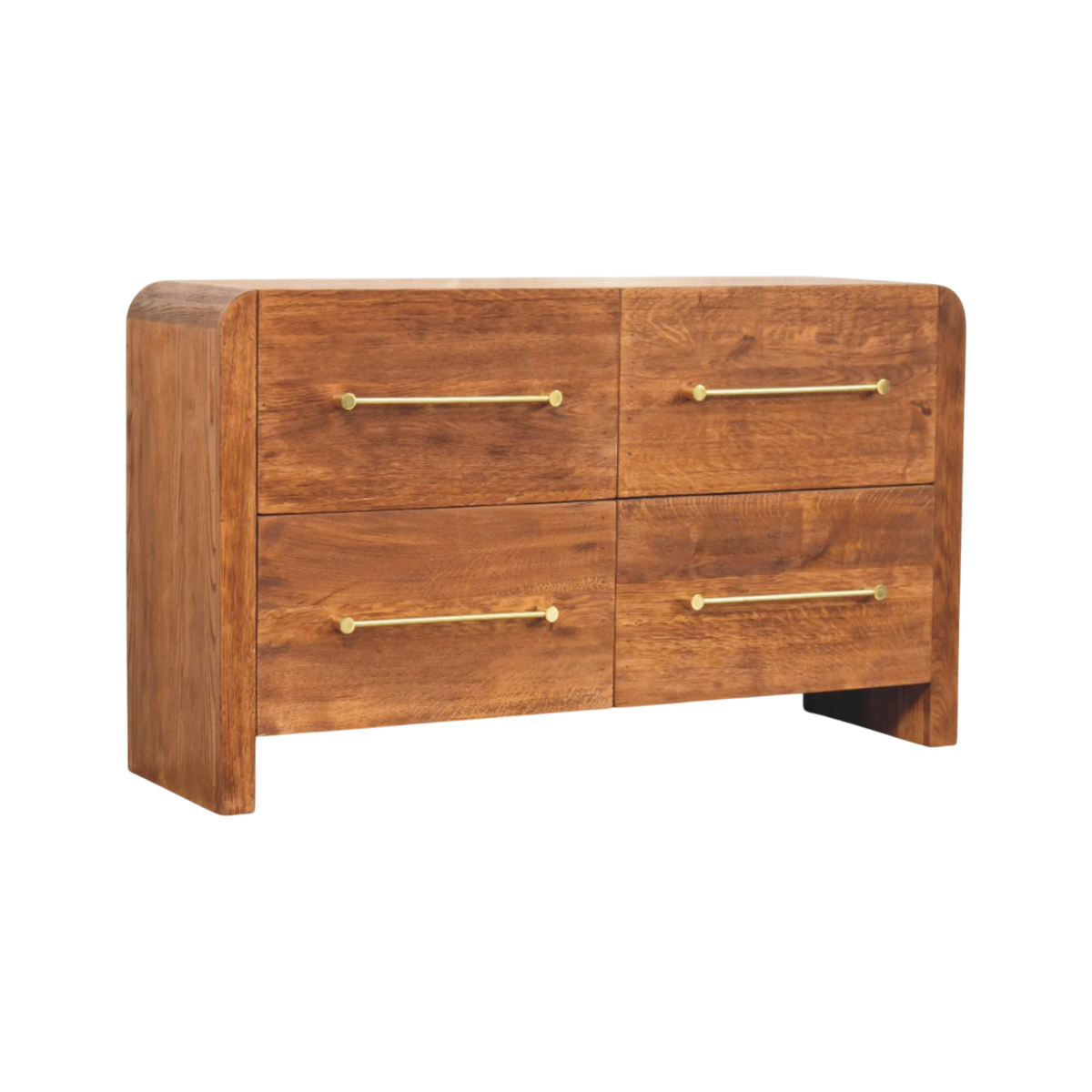 Lansdowne 4-Drawer Chest in Amber, three-quarter view showing the full profile.