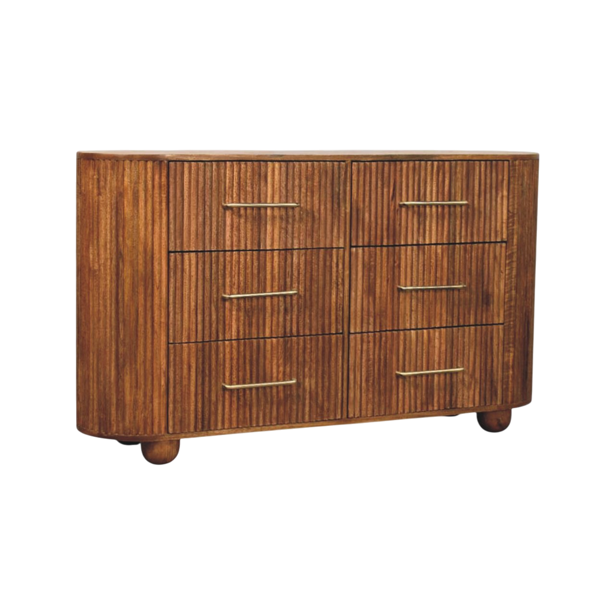 Lansdowne 6-Drawer Chest in Amber, three-quarter view showing the full profile.