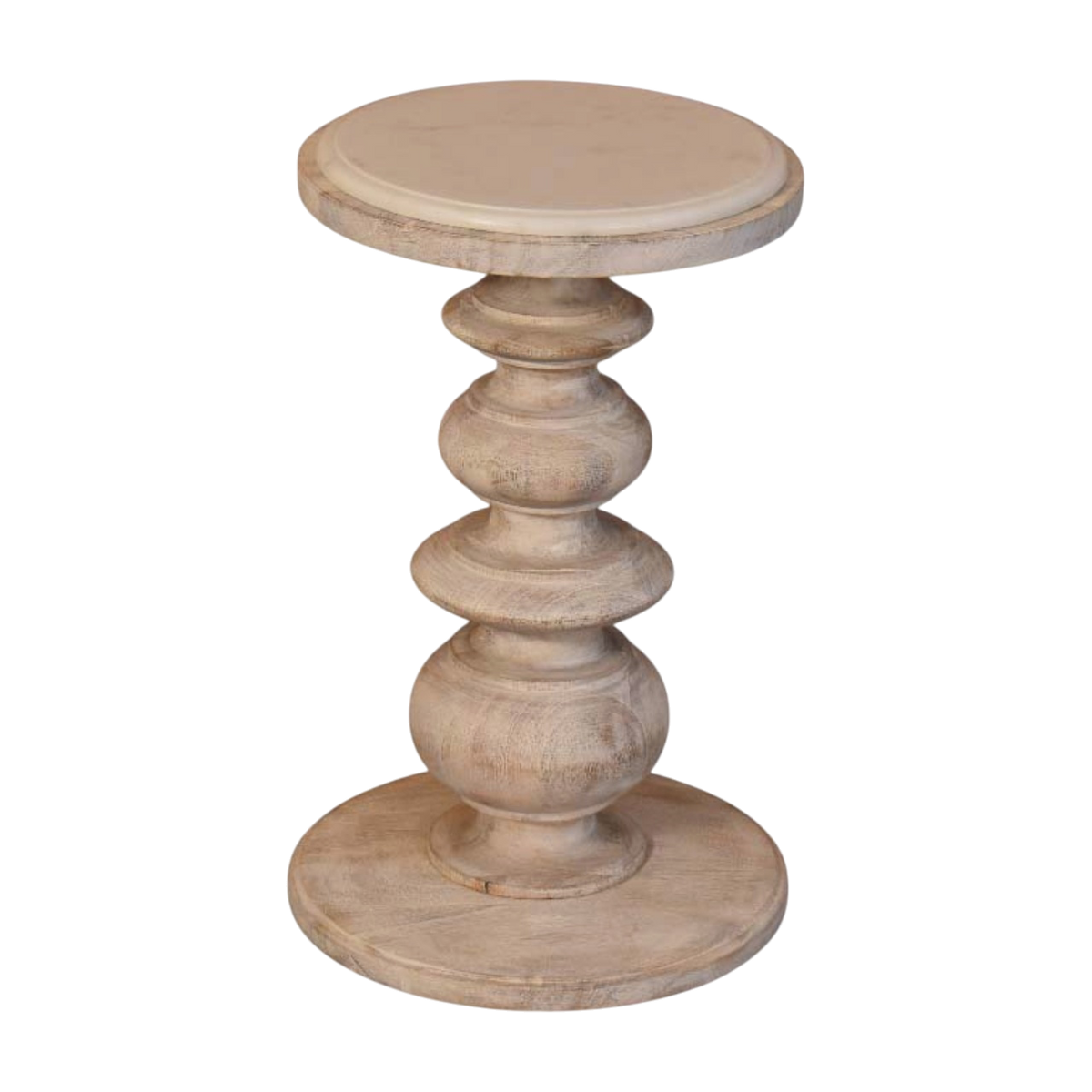 Lucca Table in Salt, three-quarter view showing the full profile.