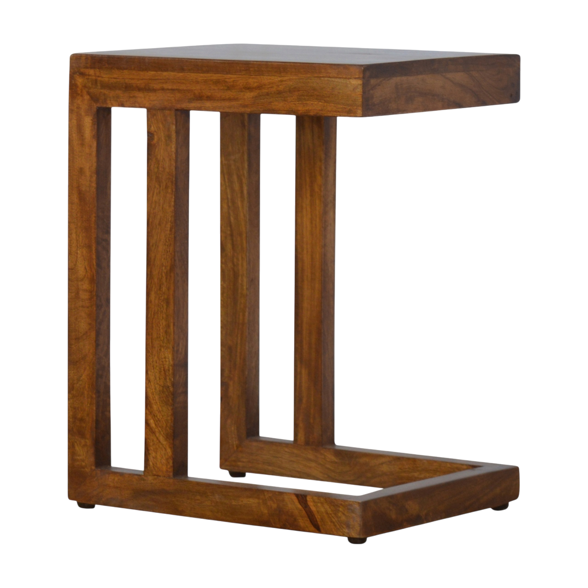 Marlow One-Sided End Table in Chestnut, three-quarter view showing the full profile.