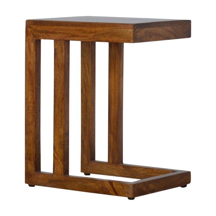 Marlow One-Sided End Table in Chestnut, three-quarter view showing the full profile.