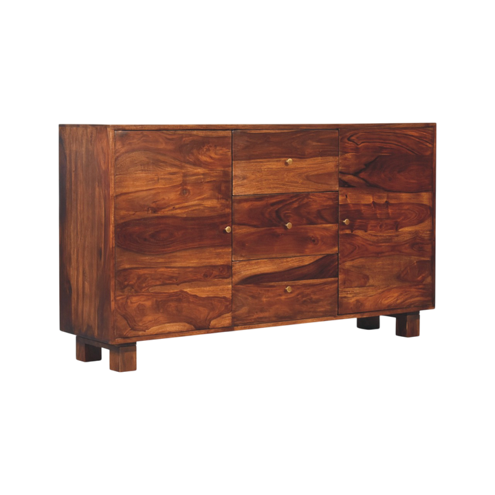 Marlow Sideboard in Chestnut, three-quarter view showing the full profile.