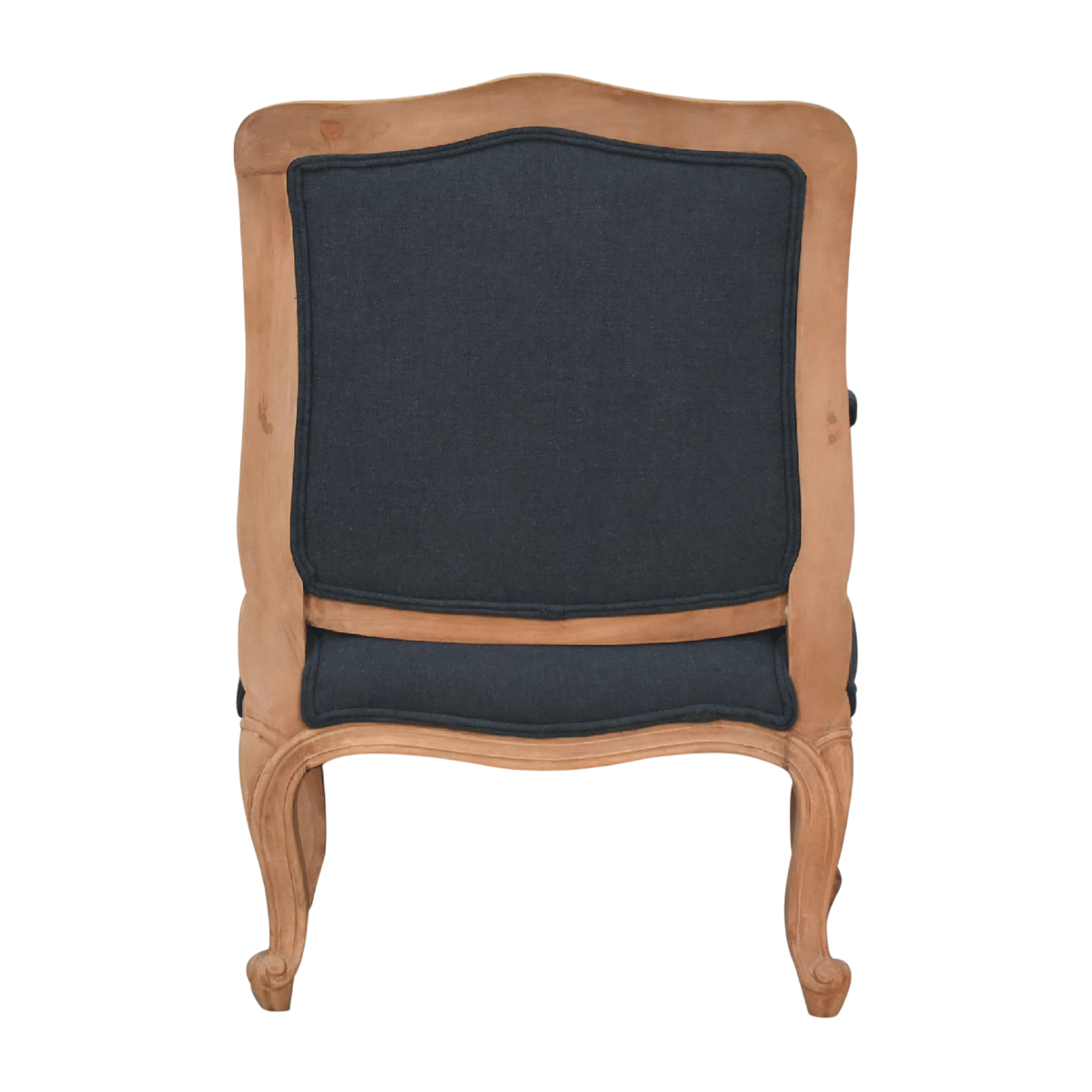Mirabel Salon Chair in Ink, viewed from the back.