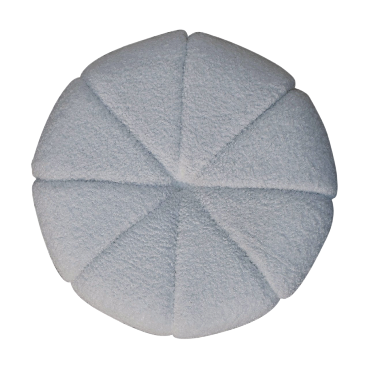 Oakhurst Drum Footstool in Alabaster Bouclé, shown from above.