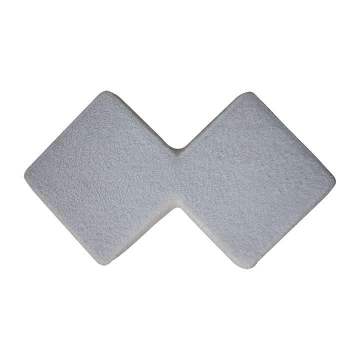 Oakhurst Twin Footstool in Alabaster Bouclé, shown from above.