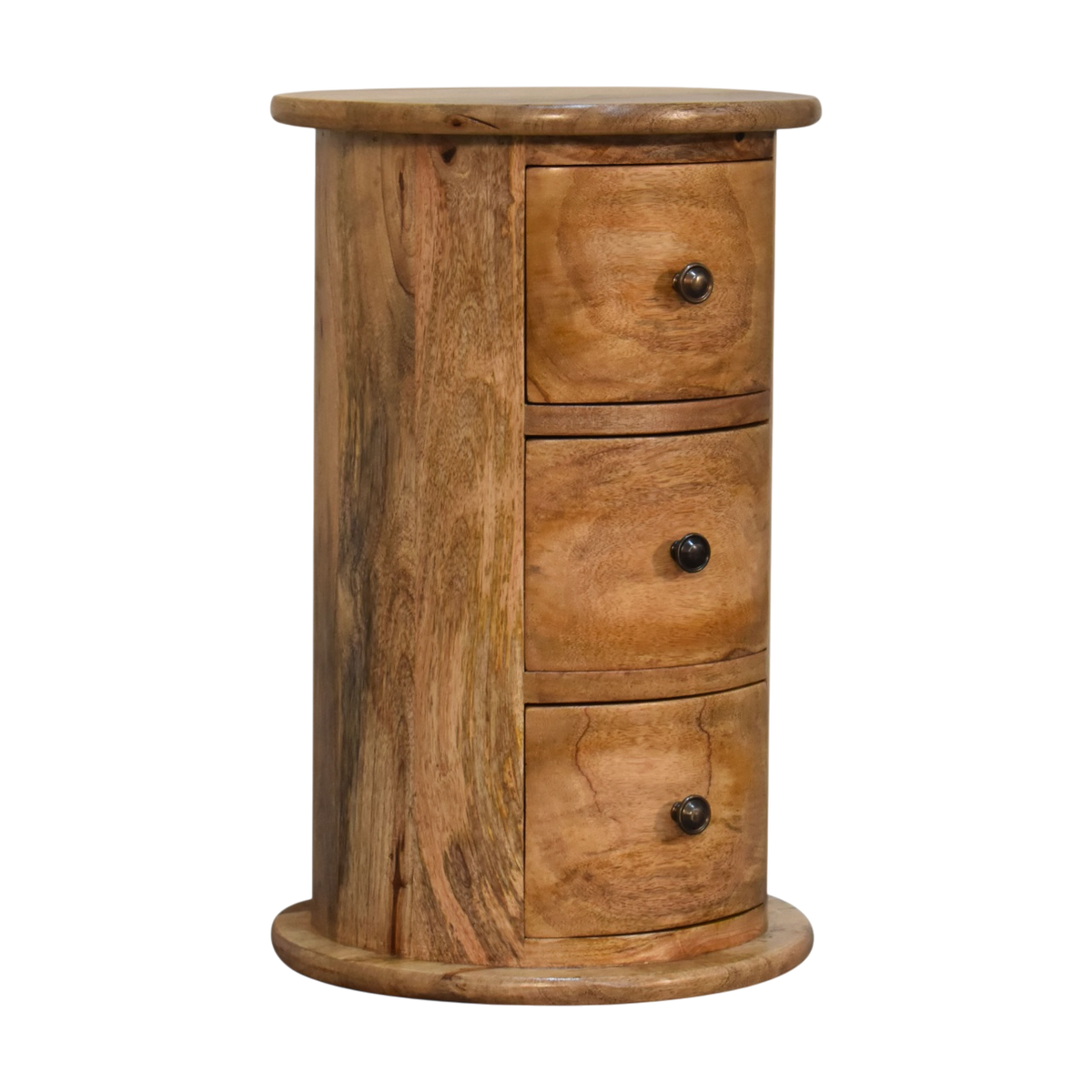 Odense Mini 3-Drawer Drum Chest in Amber, three-quarter view showing the full profile.