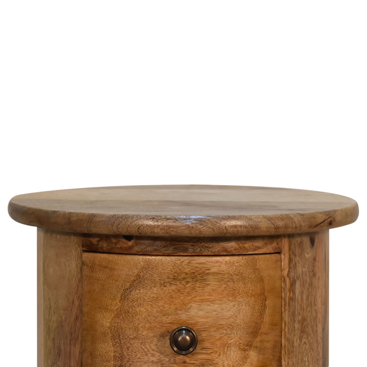 Close view of the top on the Odense Mini 3-Drawer Drum Chest in Amber.