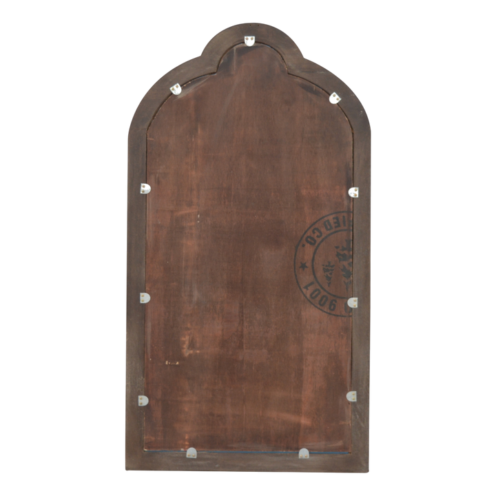 Palladio Arched Window Mirror in Espresso, rear view.
