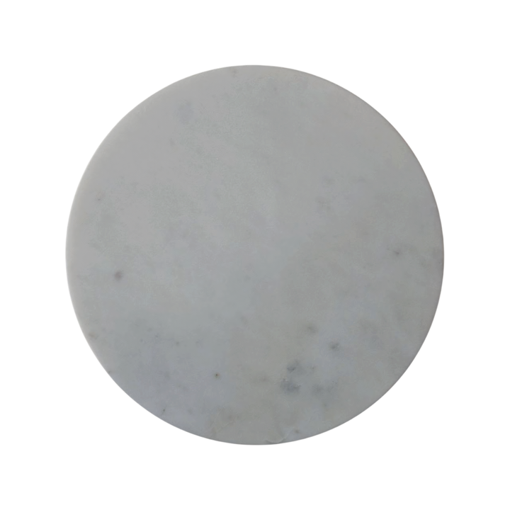 Palladio Round Marble Side Table in Amber, shown from above.