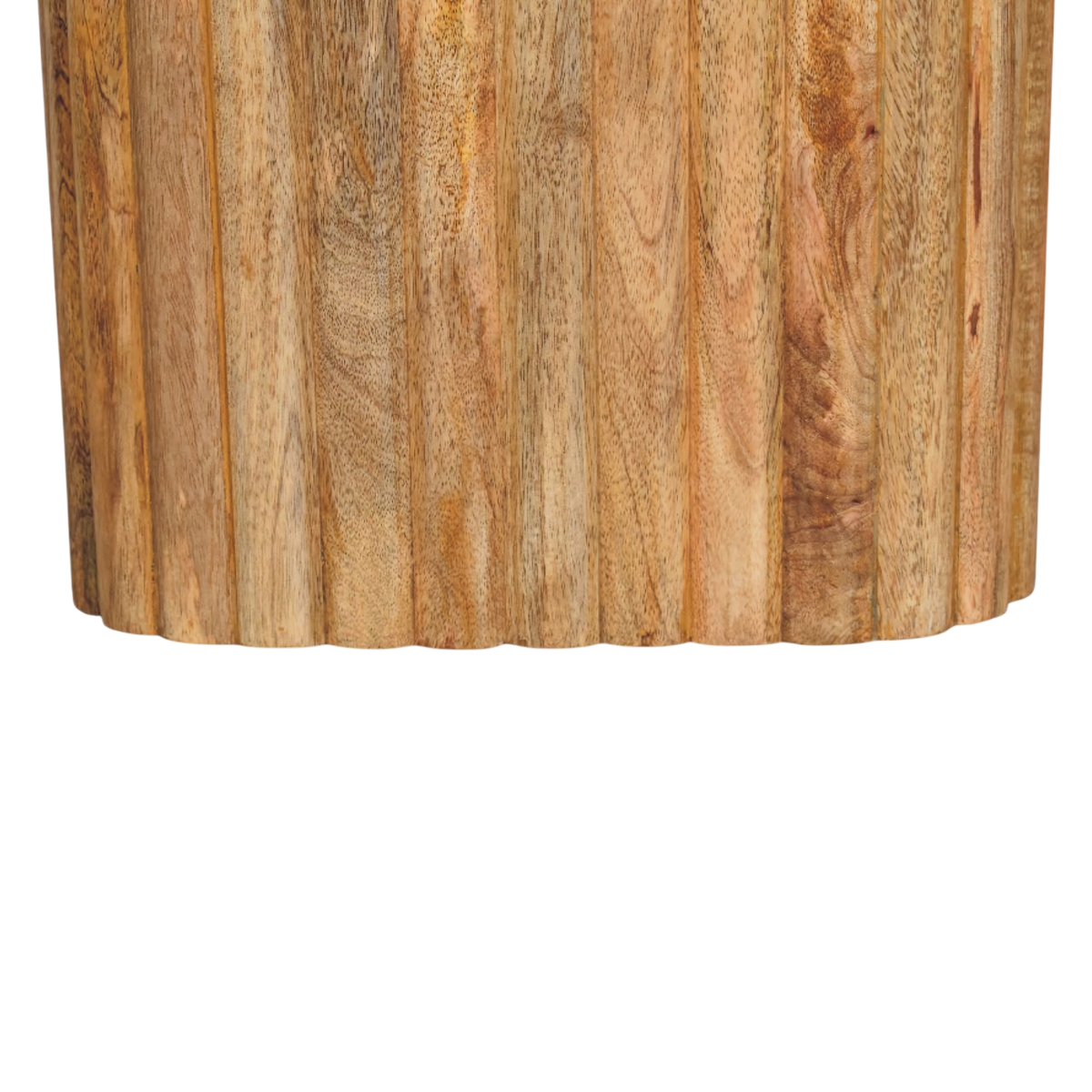 Close view of the base on the Palladio Square Marble Side Table in Amber.