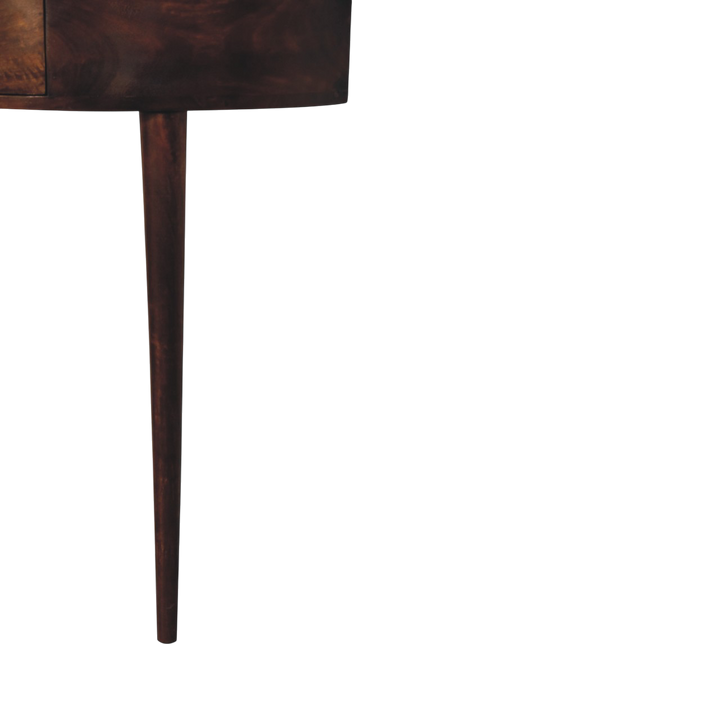Close view of the legs on the Pimlico Leaning Console Table in Chestnut.
