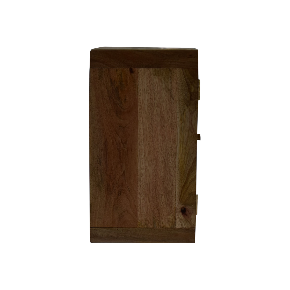 Pimlico Woven Wall Cabinet in Amber, side view showing the depth.
