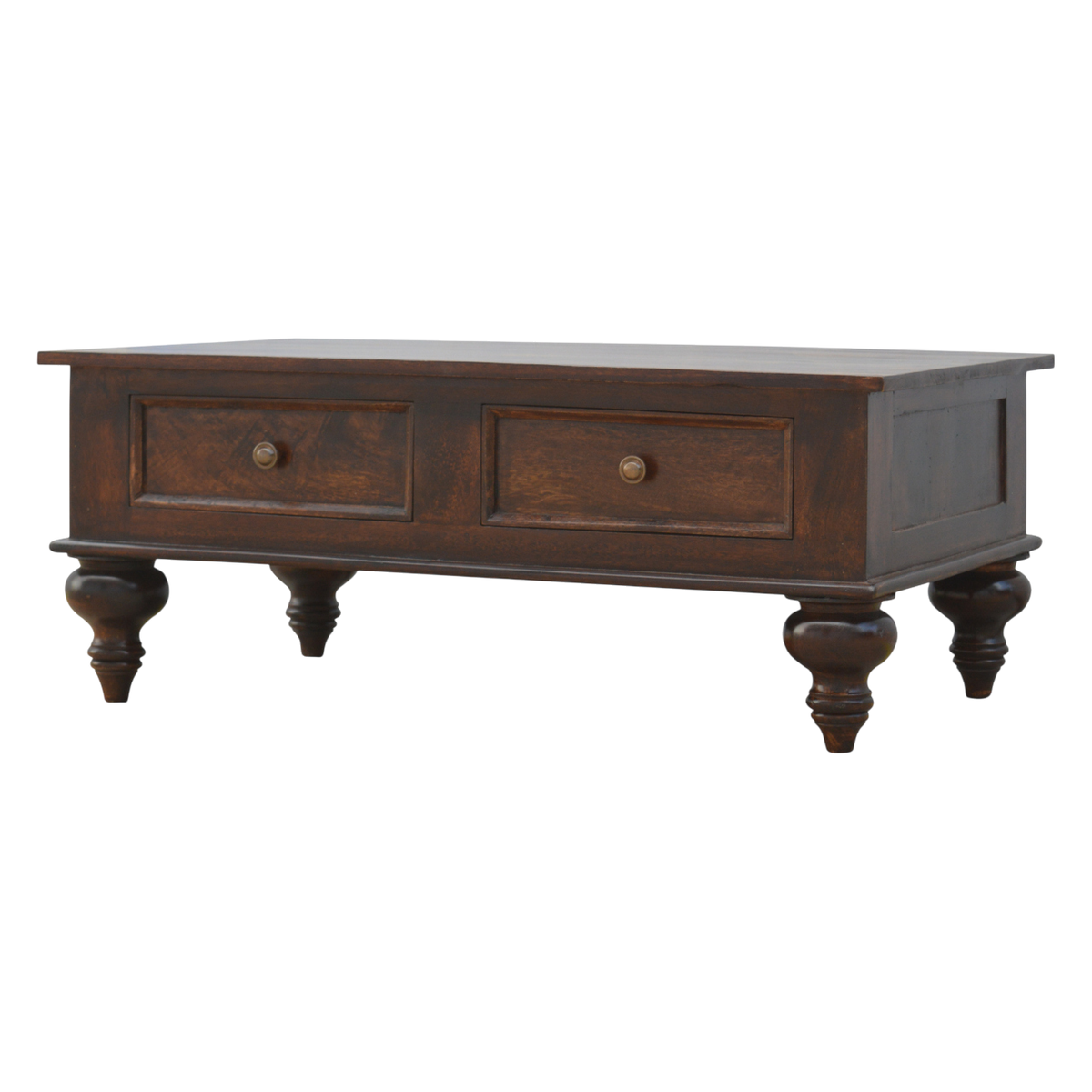 Radcliffe Library Table in Espresso, three-quarter view showing the full profile.