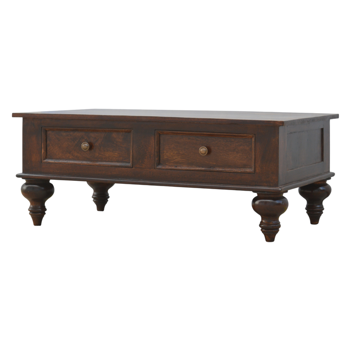 Radcliffe Library Table in Espresso, three-quarter view showing the full profile.