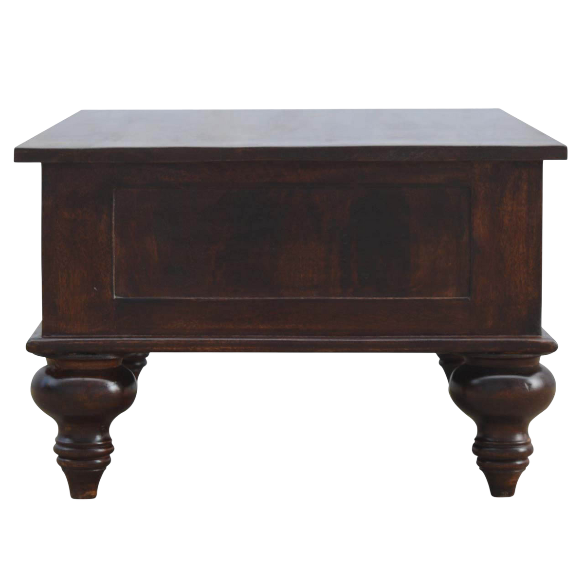 Radcliffe Library Table in Espresso, side view showing the depth.