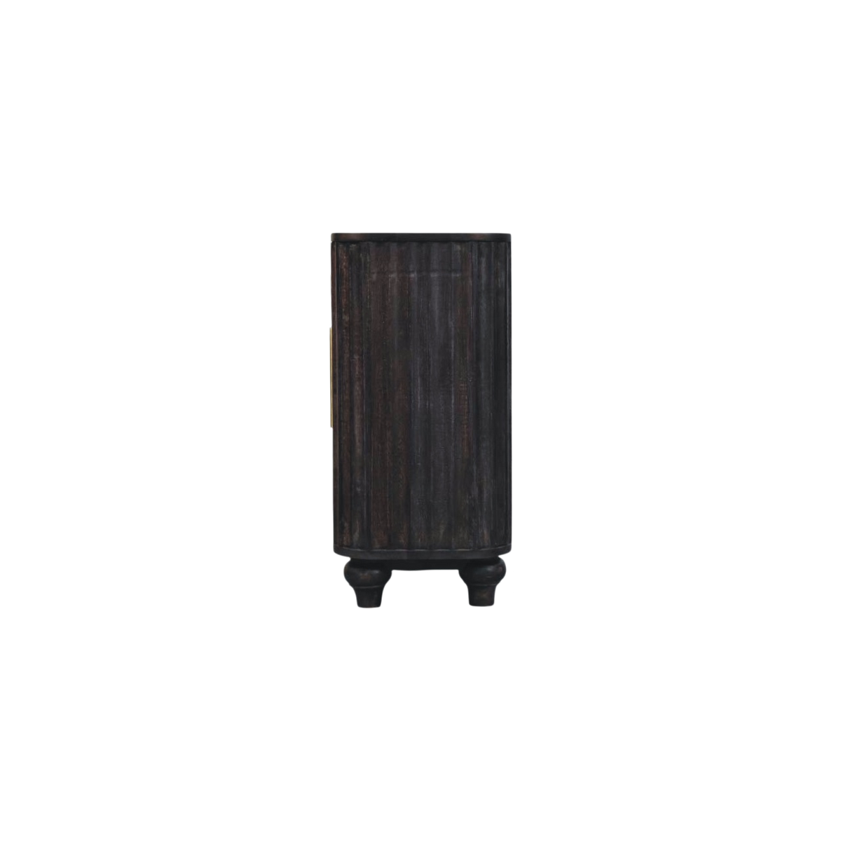 Savoy Fluted Sideboard in Charcoal, side view showing the depth.
