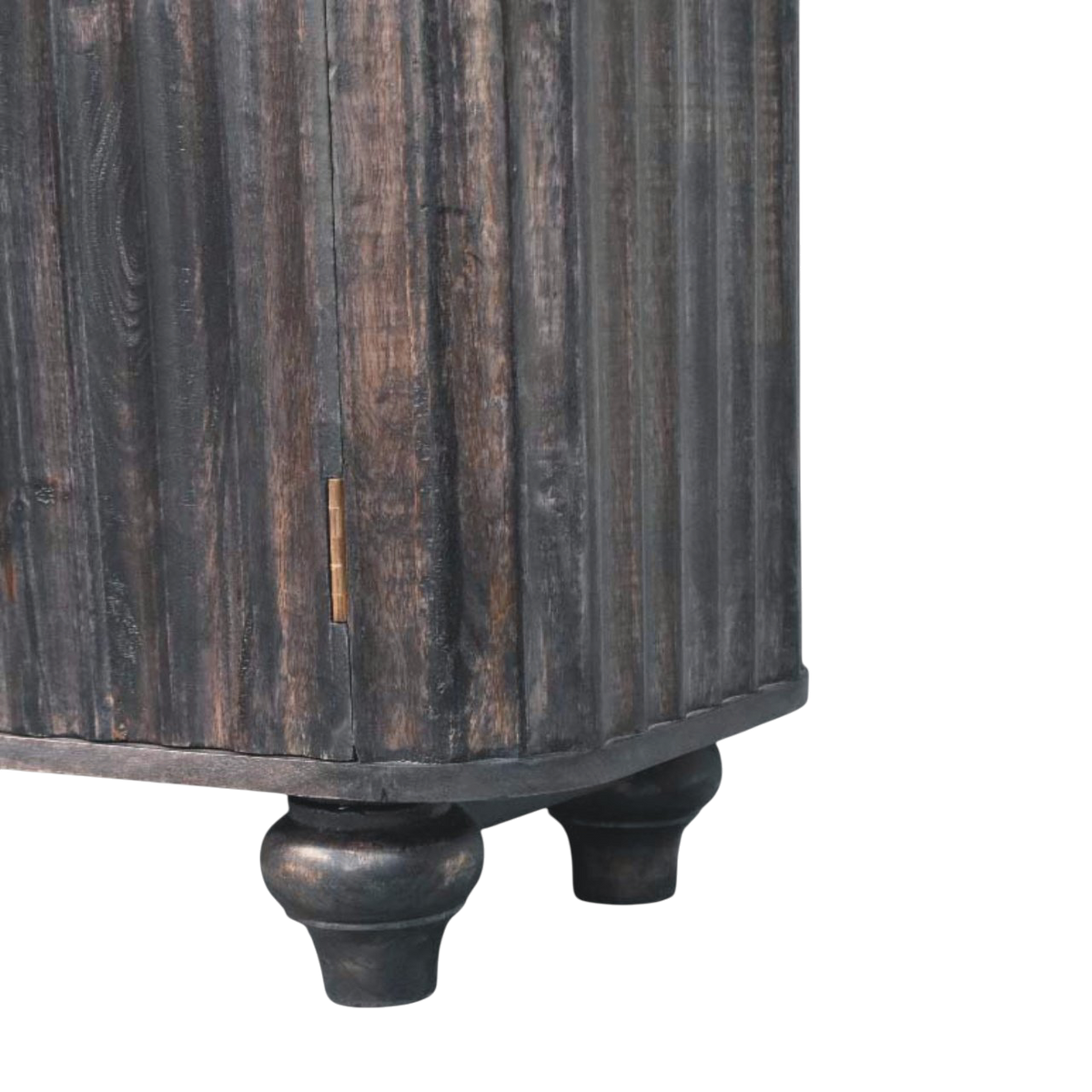 Close view of the feet on the Savoy Fluted Sideboard in Charcoal.
